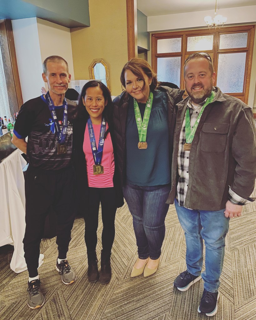 May be an image of one or more people and people standing